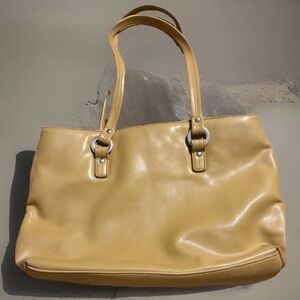 Charter Club Handbag Purse Tan In Color Faux Leather with Shoulder Strap